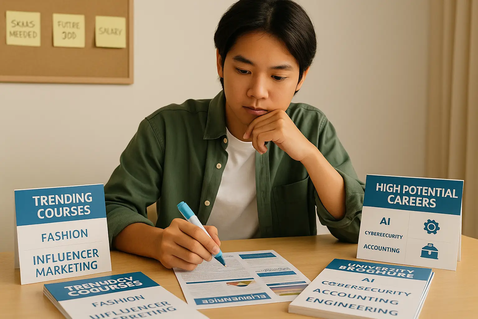 A student deciding for future subject