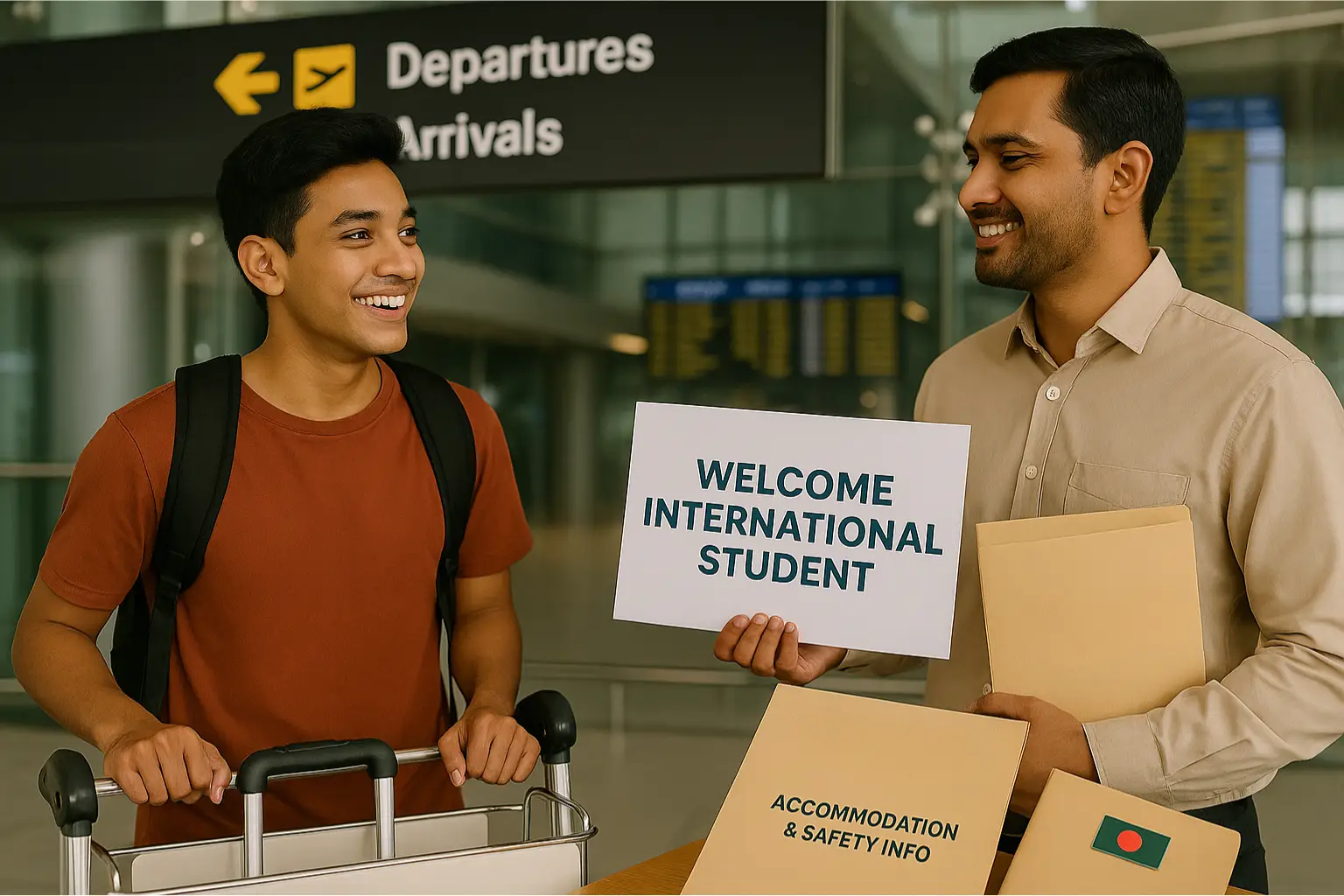 A student is received by his consultant agency