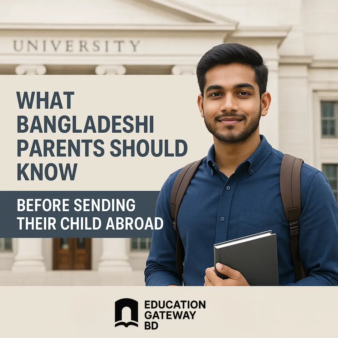 A student infront of his university
